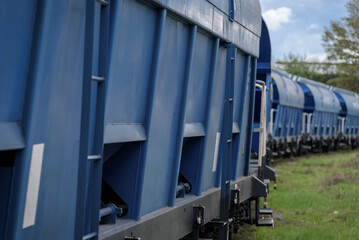 RAILWAY TRANSPORT - A wagons for transporting cereal grains on a railway siding