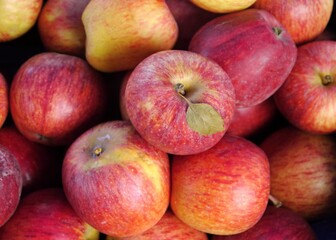 Fototapeta na wymiar Sweet red apples from the market