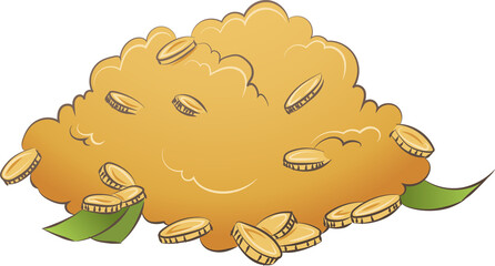 Cartoon Illustration Of Heap Of Money