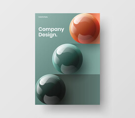 Vivid corporate identity A4 vector design template. Multicolored 3D spheres book cover concept.