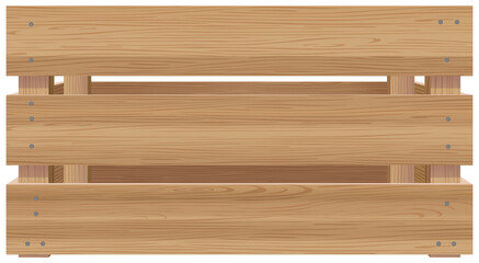 Photo Realistic Empty Wooden Crate Isolated. Quality Mockup