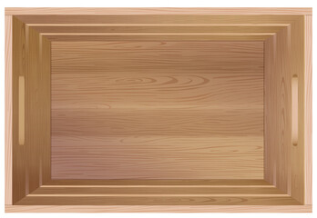Photo Realistic Empty Wooden Crate Isolated. Quality Mockup