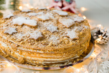 christmas cake with chocolate