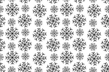 Christmas and New Year minimalist pattern in the form of snowflakes. Vector image