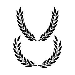 Wreath icon in vintage style. Royal icon. Vector illustration. stock image.