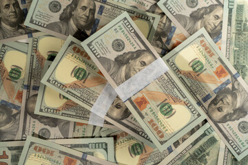 A pile of banknotes currency piles of dollar bills