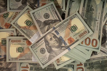 A pile of banknotes currency piles of dollar bills