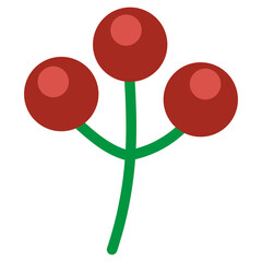 Cute Christmas little holly plant flower decoration