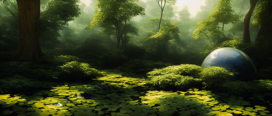 Artistic concept illustration of an earth day, background illustration.