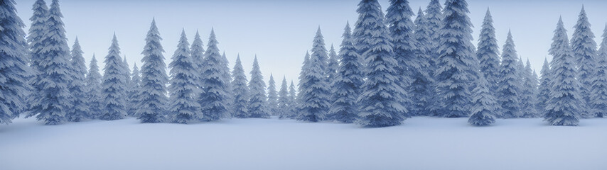 Obraz premium Artistic concept illustration of a panoramic winter landscape, background illustration.