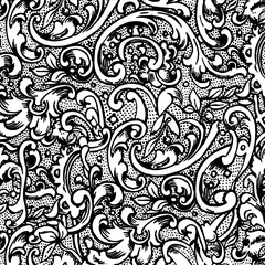 black and white floral ornament