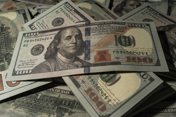 A pile of banknotes currency piles of dollar bills