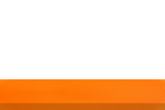 Orange Leather Table, Suitable for Product Presentation Backdrop, Display, and Mock up. (Transparent PNG File)
