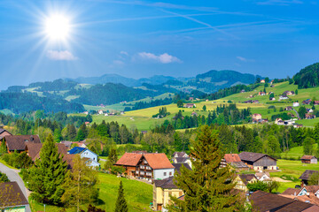 Village in Schoenengrund, Hinterland, Appenzell Ausserrhoden, Switz