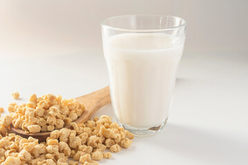 Milk soy on white background