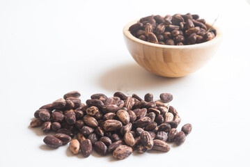 freshly picked pine nuts with shell