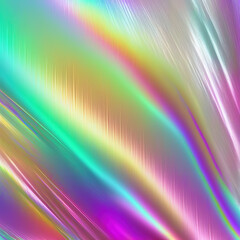 Obraz premium Reflective pastel foil background with iridescent rainbow colors. Ai generated backdrop