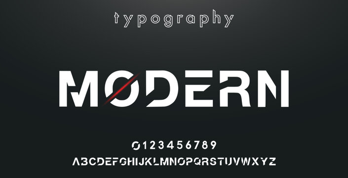 MODERN Minimal urban font. Typography with dot regular and number. minimalist style fonts set. vector illustration