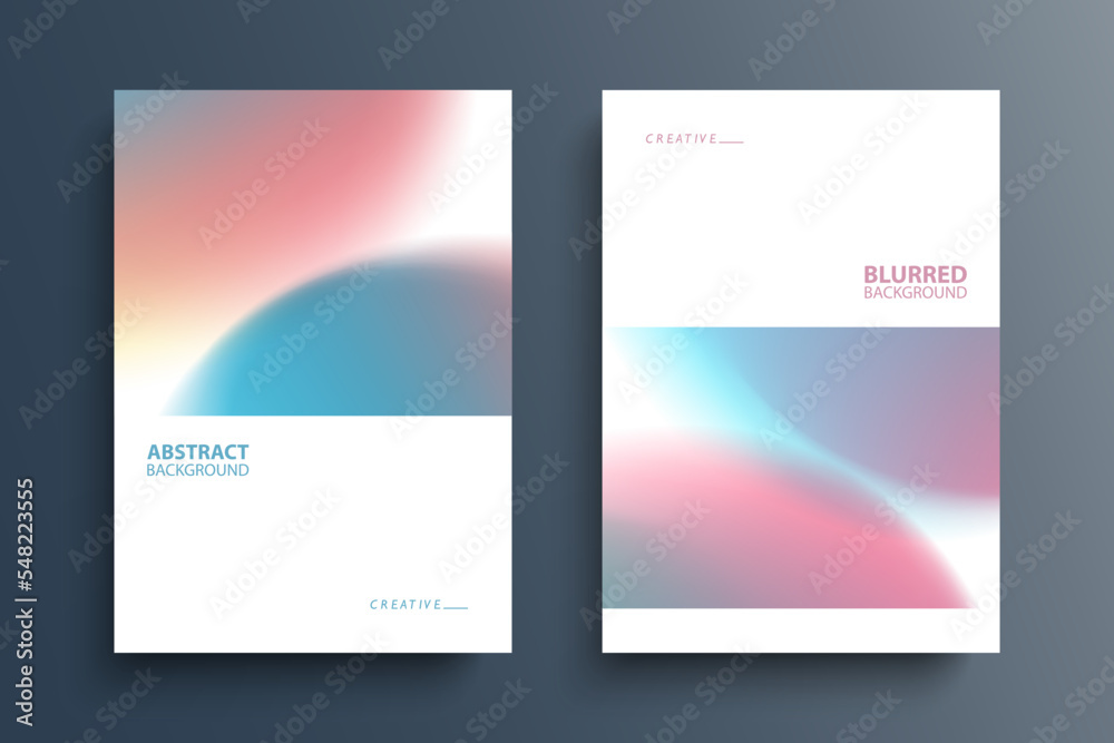 Poster graphic templates for brochures, posters and covers. set of abstract backgrounds with soft gradient 