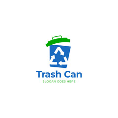 illustration logo trash bin vector template