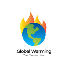 Global Warming vector logo design template