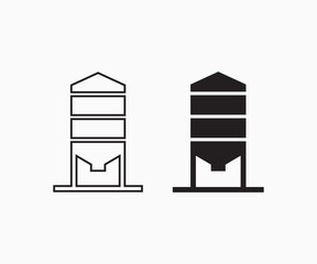 Silo vector icon. Outline Silo icon. Granary Icon. Silo icon from Agriculture © Hunter Leader