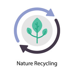 Nature Recycling vector Flat  Icons. Simple stock illustration