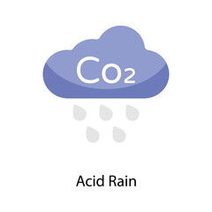 Acid Rain vector Flat  Icons. Simple stock illustration