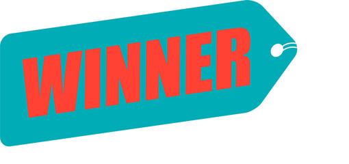 Winner Banner. Modern curved ads tag.