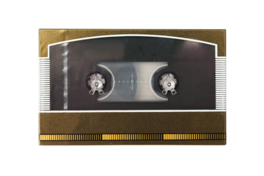 Cassete tape mint condition in box in PNG isolated on transparent background