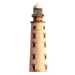 Lighthouse beacon on coast in PNG isolated on transparent background
