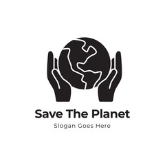 save earth logo design template. save globe logo vector icon