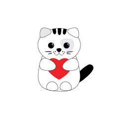 cat with heart