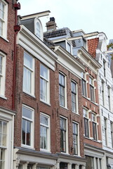 Amsterdam Prinsengracht Canal Traditional House Facades Close Up, Netherlands