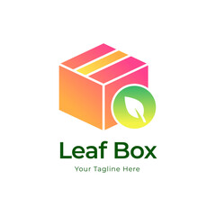 Leaf Box logo designs concept vector, Nature Box logo designs icon, Nutrition Box logo symbol