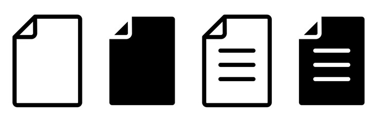 Document icons set. Vector clipart isolated on white background.