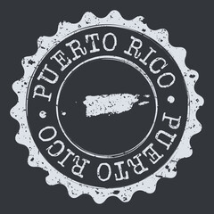 Puerto Rico Stamp Travel Passport. Design Retro Symbol Country. Old Vintage Postmark.