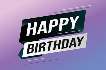 happy birthday word concept vector illustration with lines modern futuristic 3d style for landing page template web mobile app poster banner flyer background gift card coupon label wallpaper