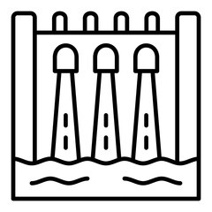 Hydroelectric Line Icon