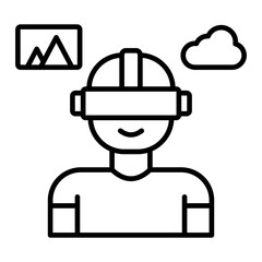 Virtual Reality Line Icon