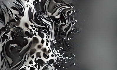 Abstract Black and White Fluid Design Art Background, Texture and Illustration	
