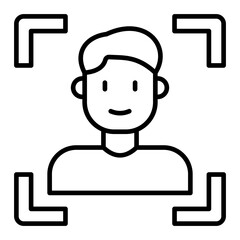 Face Scan Line Icon