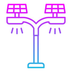 Street Light Line Gradient Icon
