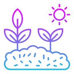 Plantation Line Gradient Icon