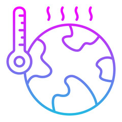 Global Warming Line Gradient Icon
