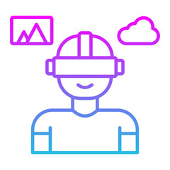 Virtual Reality Line Gradient Icon