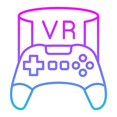 Vr Game Line Gradient Icon