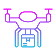 Drone Delivery Line Gradient Icon
