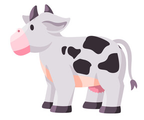 Cow livestock animal illustration funny friendly cartoon character