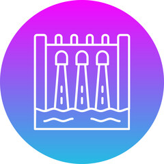 Hydroelectric Gradient Circle Line Inverted Icon
